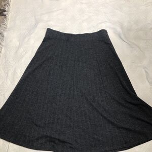 Lands’ End Maxi Skirt A-Line Women's 18 Gray Stretch Circle Twirl Long SKirt